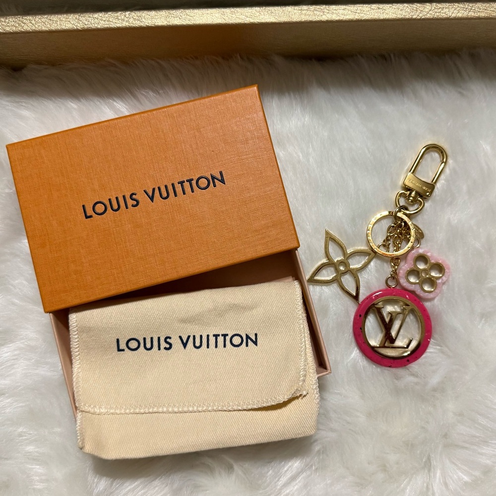 Louis Vuitton Colorline Pink and Gold Keychain